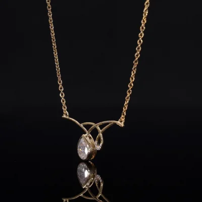 Lab Grown Diamond Pear Drop Necklace