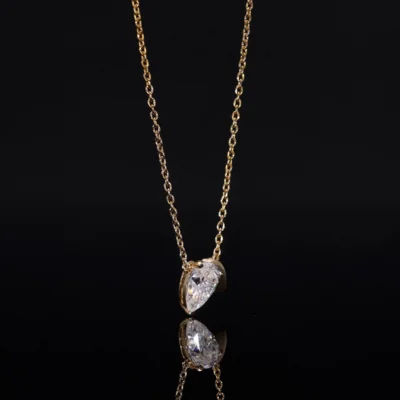 Lab Grown Diamond Pear Cut Solitaire Pendant