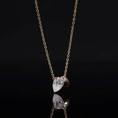 Lab Grown Diamond Pear Cut Solitaire Pendant