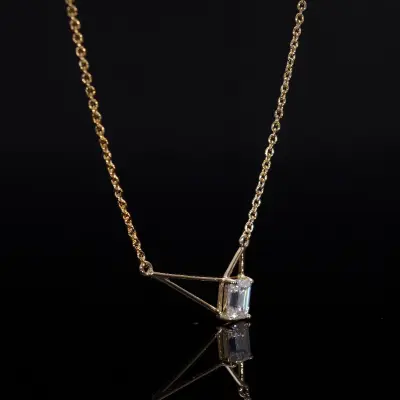 Emerald Cut Lab Grown Diamond Necklace