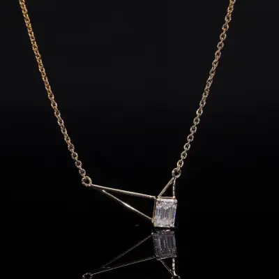 Emerald Cut Lab Grown Diamond Necklace