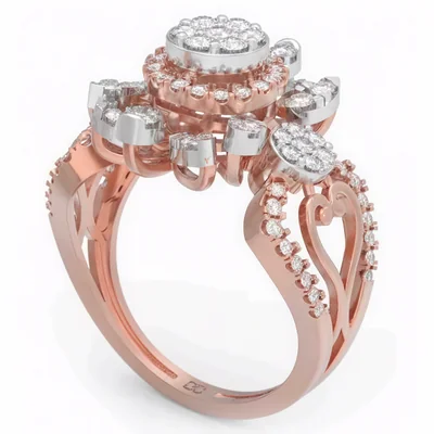 Malvika Ring (CI. Zaveri)- 0.86 CTW 91 PCS VS1 Lab Grown Round Diamond Ring