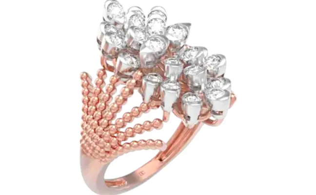 Vedika Ring (CI. Zaveri)- 0 0.954 CTW 22 PCS VS1 Lab Grown Round Diamond Ring