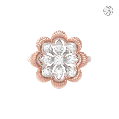 Saraswati Ring (CI. Zaveri) 0.474 CTW 9 PCS VS1 Lab Grown Round Diamond  Ring