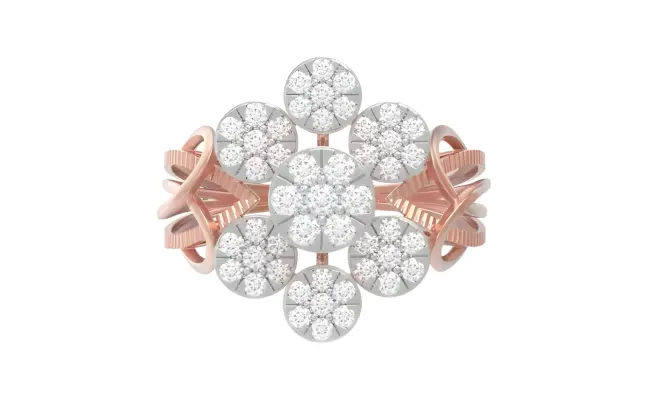 Utkarsh Ring (CI. Zaveri)- 0.651 CTW 49 PCS VS1 Lab Grown Round Diamond Ring