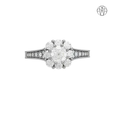 Ziya Ring(CI. Zaveri)- 1.04 CTW 23 PCS VS1 Lab Grown Round Diamond Ring