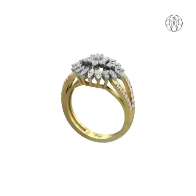 Sitara Ring(CI. Zaveri)-  0.791 CTW 69 PCS VS1 Lab Grown Round Diamond Ring