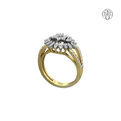 Sitara Ring(CI. Zaveri)-  0.791 CTW 69 PCS VS1 Lab Grown Round Diamond Ring