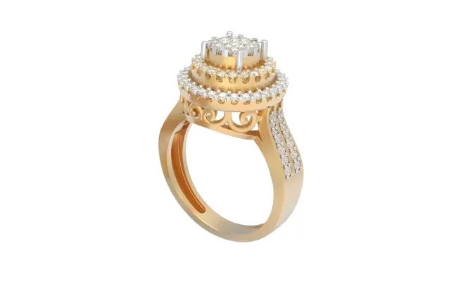 Disha Ring (CI. Zaveri)- 0.884 CTW 89 PCS VS1 Lab Grown Round Diamond Ring
