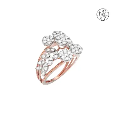 Samriddhi Ring (CI. Zaveri)- 0.987 CTW 67 PCS VS1 Lab Grown Round Diamond Ring