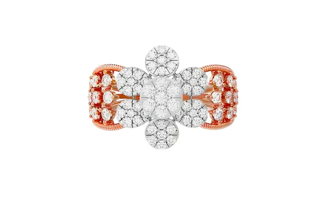 Vasundhara Ring (CI. Zaveri)- 0 1.019 CTW 69 PCS VS1 Lab Grown Round Diamond Ring