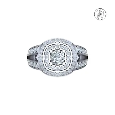 Liora Ring (CI. Zaveri)- 1.448 CTW 63 PCS VS1 Lab Grown Round Diamond Geometric Design Ring