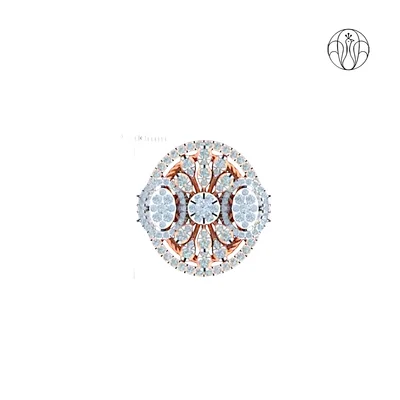 Aadira Ring (CI. Zaveri)- 1.779 CTW 155 PCS VS1 Lab Grown Round Diamond Designer Floral Ring