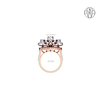 Aadira Ring (CI. Zaveri)- 1.779 CTW 155 PCS VS1 Lab Grown Round Diamond Designer Floral Ring