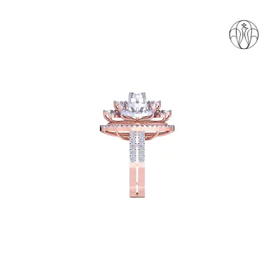 Aadira Ring (CI. Zaveri)- 1.779 CTW 155 PCS VS1 Lab Grown Round Diamond Designer Floral Ring