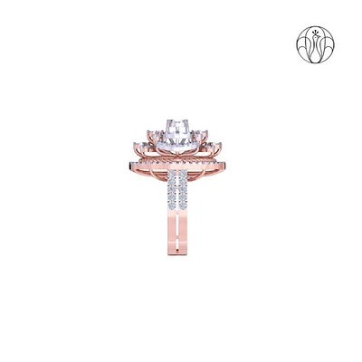 Aadira Ring (CI. Zaveri)- 1.779 CTW 155 PCS VS1 Lab Grown Round Diamond Designer Floral Ring