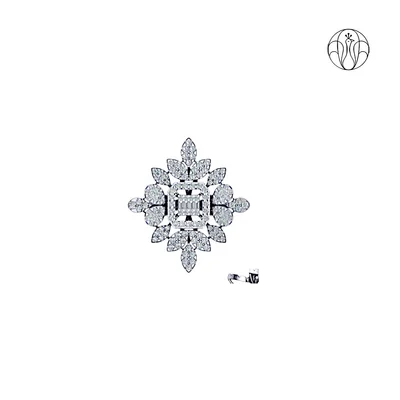 Celestia Ring (CI. Zaveri)- 2.29 CTW 131 PCS VS1 Lab Grown Round Diamond Floral Cluster Ring