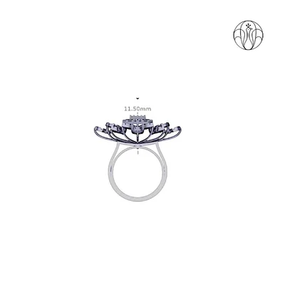 Celestia Ring (CI. Zaveri)- 2.29 CTW 131 PCS VS1 Lab Grown Round Diamond Floral Cluster Ring