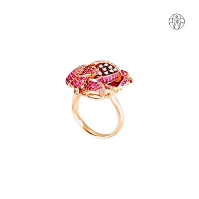Aurelia Bloom Ring (CI. Zaveri)- Pink 3D floral cluster ring