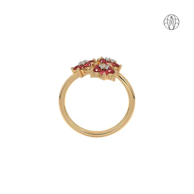 Malika Ring (CI. Zaveri)- 0.045 CTW 3 PCS VS1 Lab Grown Round Diamond Petal Ring