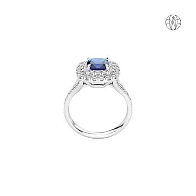 Diana Sapphire Ring (CI. Zaveri)- 0.7 CTW 72 PCS VS1 Lab Grown Round Diamond Ring