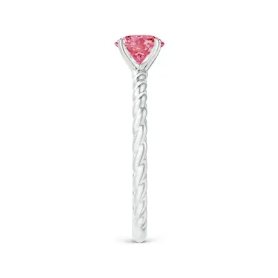 Lab Grown Fancy Intense Pink Diamond Solitaire Engagement Ring