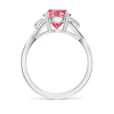 Solitaire Lab Grown fancy Intense Pink Diamond Ring