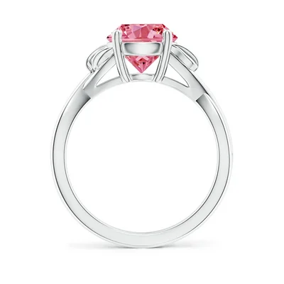 Solitaire Lab Grown fancy Intense Pink Diamond Ring