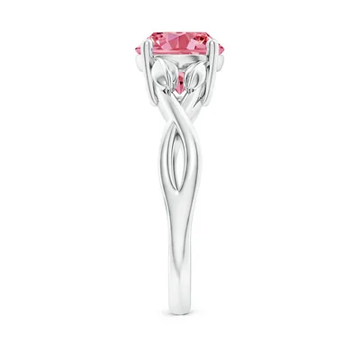 Solitaire Lab Grown fancy Intense Pink Diamond Ring