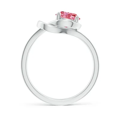 Solitaire Round Lab Grown fancy Intense Pink Diamond Ring