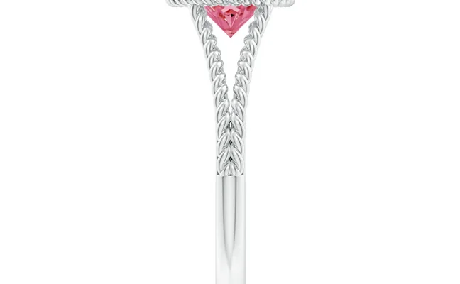 Round Solitaire Lab Grown Pink Dianomd Ring