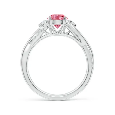 Nature Inspired Pink Diamond Twisted Vine Ring