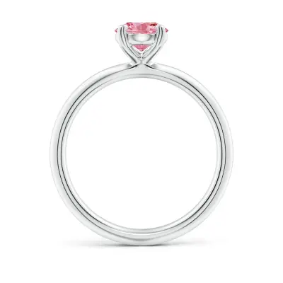 Emerald Cut Morganite Engagewment Ring With Pink Diamond