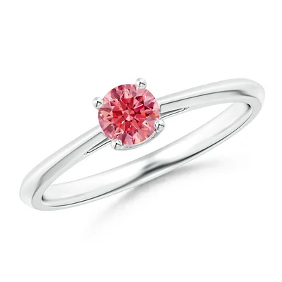 Round Infinity Pink Diamond Engagement Ring