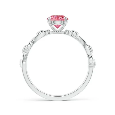Pink  Lab Grown Ivy Scroll Ring
