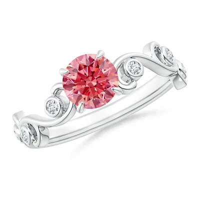 Pink  Lab Grown Ivy Scroll Ring