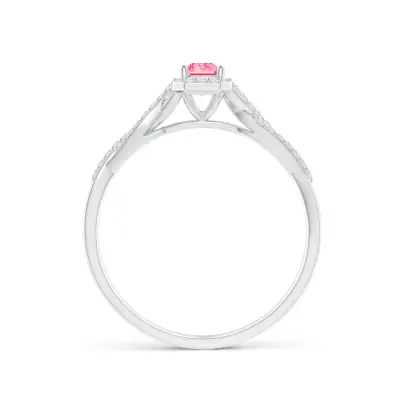Emerald Morganite Pink Lab Grown Diamond Engagement ring