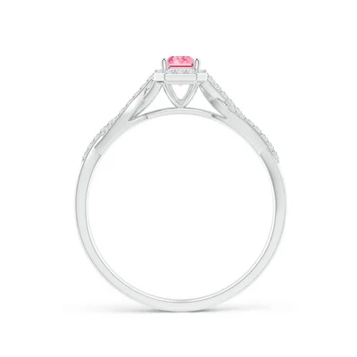 Emerald Morganite Pink Lab Grown Diamond Engagement ring