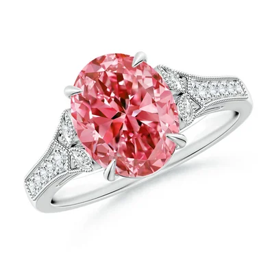 Classic Vintage Oval Pink Diamond Ring