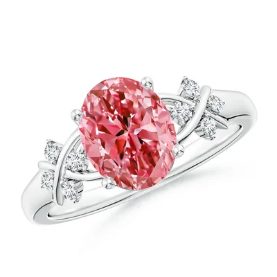 Ovaal Shape Pink Diamond Ring