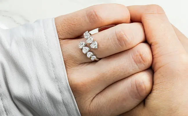 Heart shape White Lab Grown Diamond  Ring