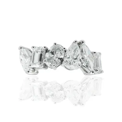 Multi Shape White Diamond Ring