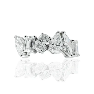 Multi Shape White Diamond Ring