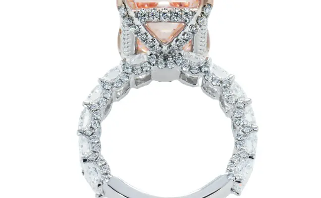 Vivid Pink Emerald Lab Grown Diamond Ring