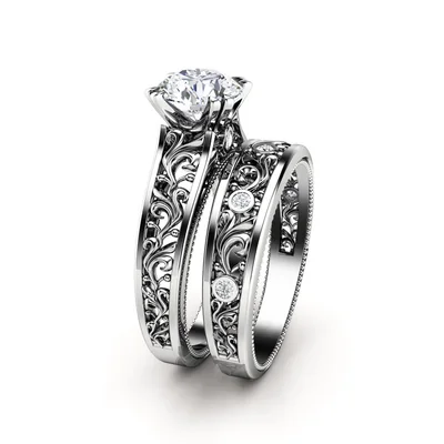Round Vintage Lab Diamond So;itare Ring