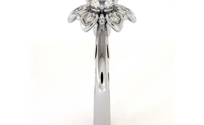 Floral Set Diamond Engagement Ring