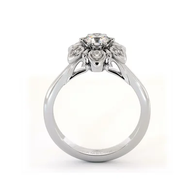Floral Set Diamond Engagement Ring