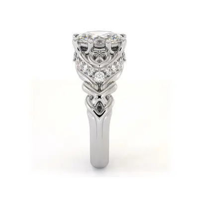 Oval Finger Uniqe Lab Diamond engagement Ring
