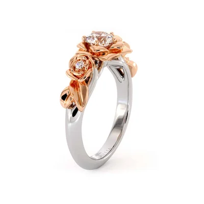 Floral Prong Set Lab Diamoond Ring