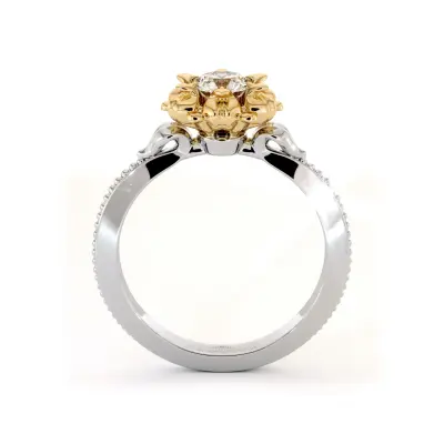 Uniqe Prong Sunnflower Engagement Ring
